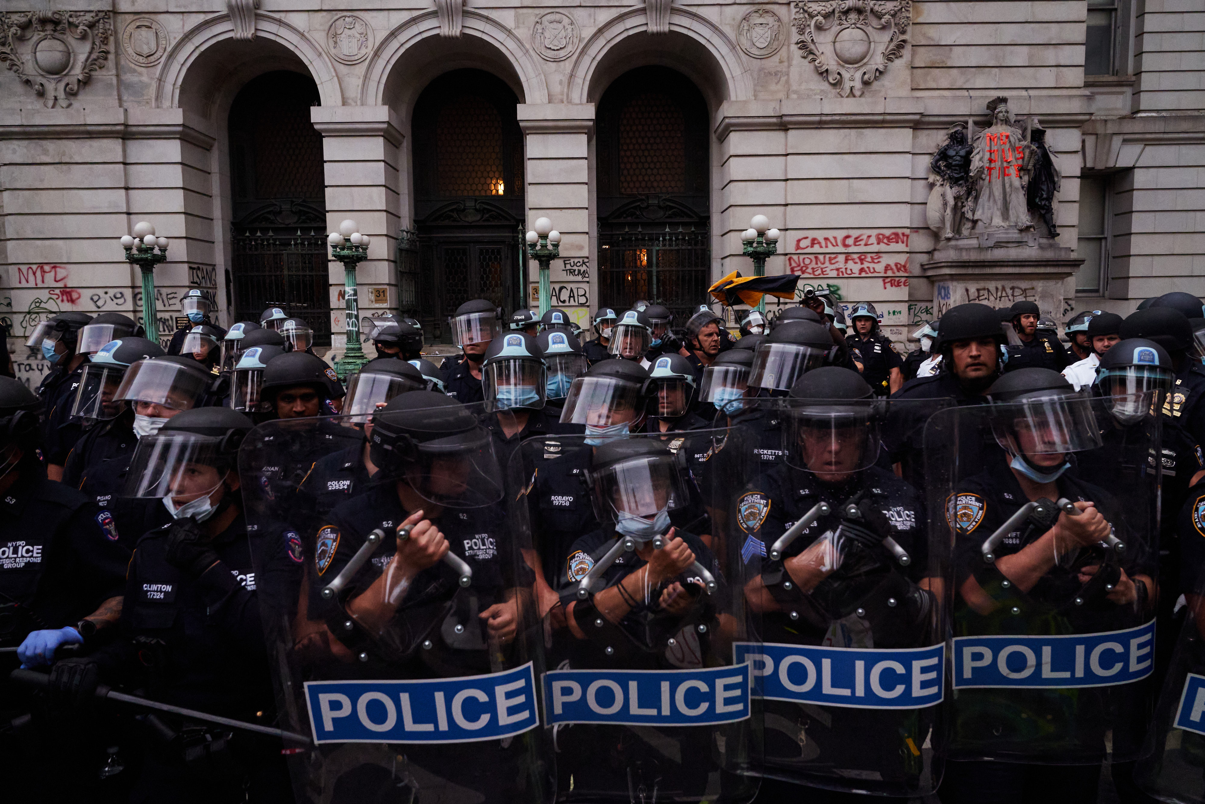 City Hall Protestors clash with NYPD